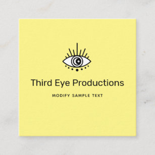 Cool Unique Third Eye Yellow Business Card