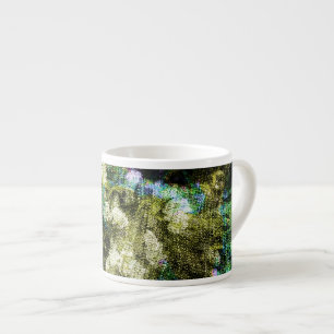 Cool, unique, trendy digital art of flower pattern espresso cup
