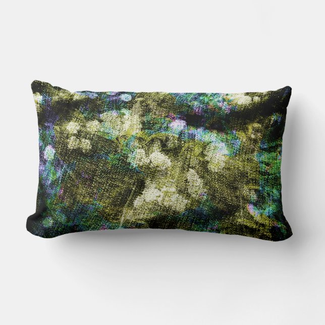 Cool, unique, trendy digital art of flower pattern lumbar cushion (Front)