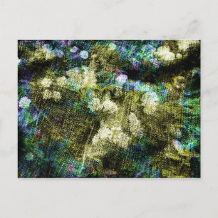 Cool, unique, trendy digital art of flower pattern postcard