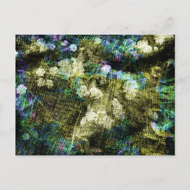 Cool, unique, trendy digital art of flower pattern postcard (Front)