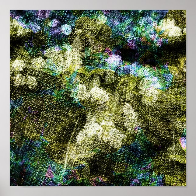 Cool, unique, trendy digital art of flower pattern poster (Front)