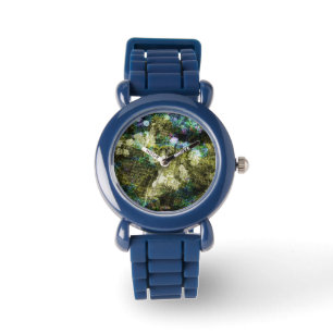 Cool, unique, trendy digital art of flower pattern watch