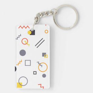 Cool, unique, trendy, urban abstract illustration key ring