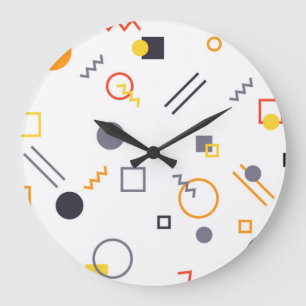 Cool, unique, trendy, urban abstract illustration large clock