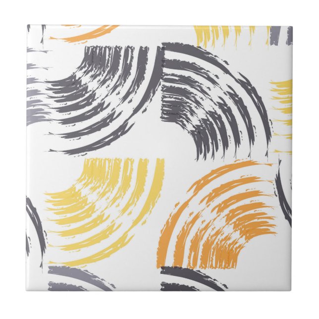 Cool, unique, trendy, urban colourful brush stroke ceramic tile (Front)