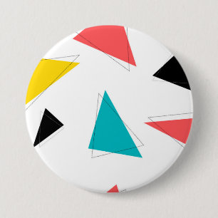 Cool, unique, trendy, urban colourful triangles 7.5 cm round badge