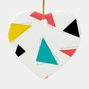 Cool, unique, trendy, urban colourful triangles ceramic ornament