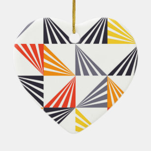 Cool, unique, trendy, urban, colourful triangles ceramic ornament