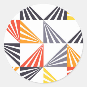 Cool, unique, trendy, urban, colourful triangles classic round sticker