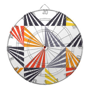 Cool, unique, trendy, urban, colourful triangles dartboard