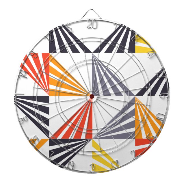 Cool, unique, trendy, urban, colourful triangles dartboard (Front)