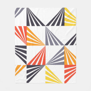 Cool, unique, trendy, urban, colourful triangles fleece blanket