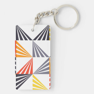 Cool, unique, trendy, urban, colourful triangles key ring