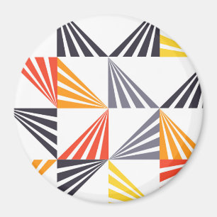 Cool, unique, trendy, urban, colourful triangles magnet