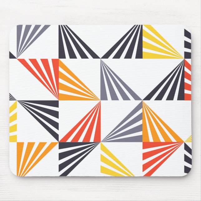 Cool, unique, trendy, urban, colourful triangles mouse pad (Front)