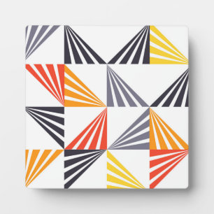 Cool, unique, trendy, urban, colourful triangles plaque