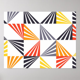 Cool, unique, trendy, urban, colourful triangles poster