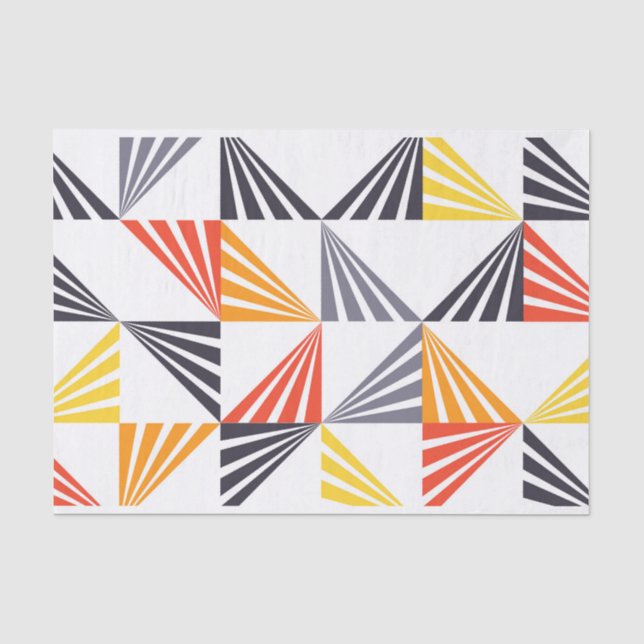 Cool, unique, trendy, urban, colourful triangles tissue paper (Front)