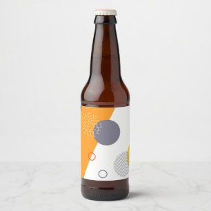 Cool, unique, trendy, urban geometric illustration beer bottle label