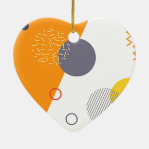 Cool, unique, trendy, urban geometric illustration ceramic ornament