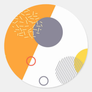 Cool, unique, trendy, urban geometric illustration classic round sticker