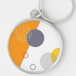 Cool, unique, trendy, urban geometric illustration key ring