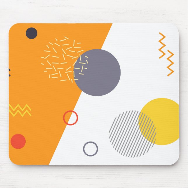Cool, unique, trendy, urban geometric illustration mouse pad (Front)