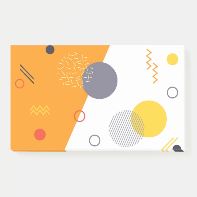 Cool, unique, trendy, urban geometric illustration post-it notes (Front)