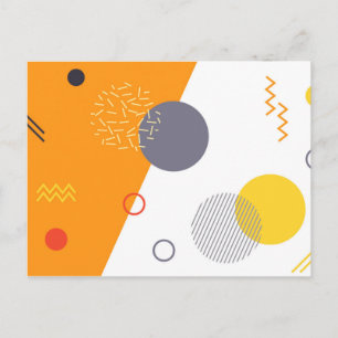 Cool, unique, trendy, urban geometric illustration postcard