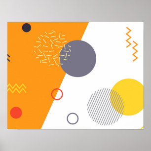 Cool, unique, trendy, urban geometric illustration poster