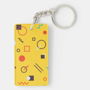 Cool, unique, trendy, urban geometric Memphis Key Ring