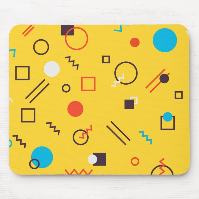 Cool, unique, trendy, urban geometric Memphis Mouse Pad (Front)