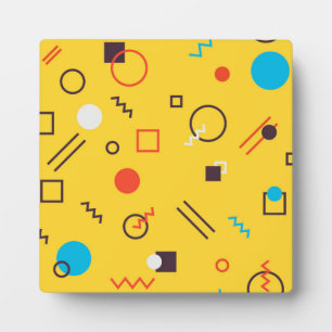 Cool, unique, trendy, urban geometric Memphis Plaque