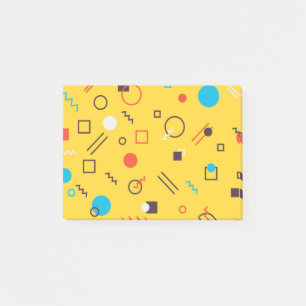 Cool, unique, trendy, urban geometric Memphis Post-it Notes