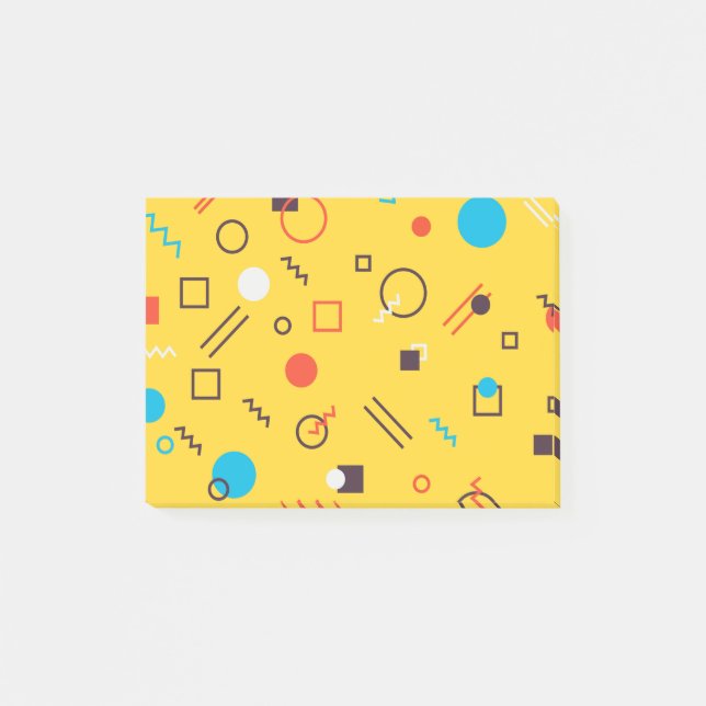 Cool, unique, trendy, urban geometric Memphis Post-it Notes (Front)