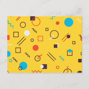 Cool, unique, trendy, urban geometric Memphis Postcard