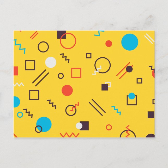 Cool, unique, trendy, urban geometric Memphis Postcard (Front)