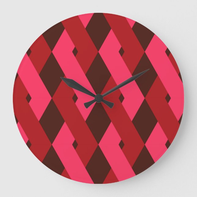 Cool, unique, trendy, urban geometric shapes large clock (Front)