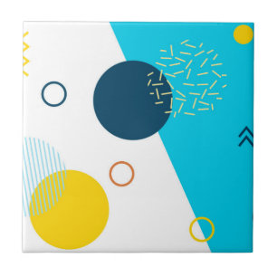 Cool, unique, trendy, urban, Memphis illustration Ceramic Tile