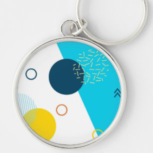 Cool, unique, trendy, urban, Memphis illustration Key Ring