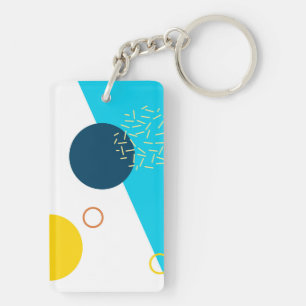 Cool, unique, trendy, urban, Memphis illustration Key Ring