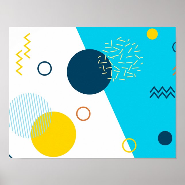 Cool, unique, trendy, urban, Memphis illustration Poster (Front)