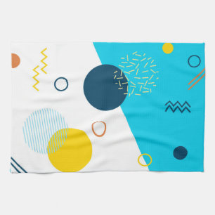 Cool, unique, trendy, urban, Memphis illustration Tea Towel