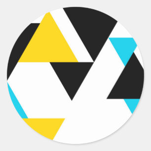 Cool, unique, trendy, urban, modern triangles classic round sticker