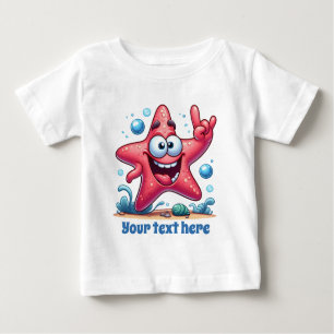 Cool unisex beach add text ocean starfish baby T-Shirt