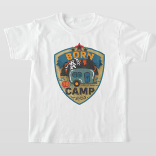 Cool unisex kids born to camp T-Shirt