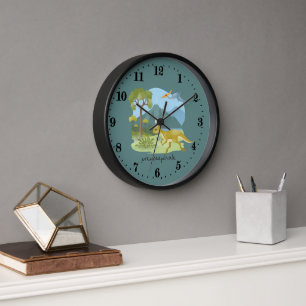 cool unisex kids dinosaur Large Clock