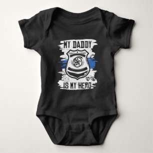 cool unisex kids Police Dad Hero  Baby Bodysuit