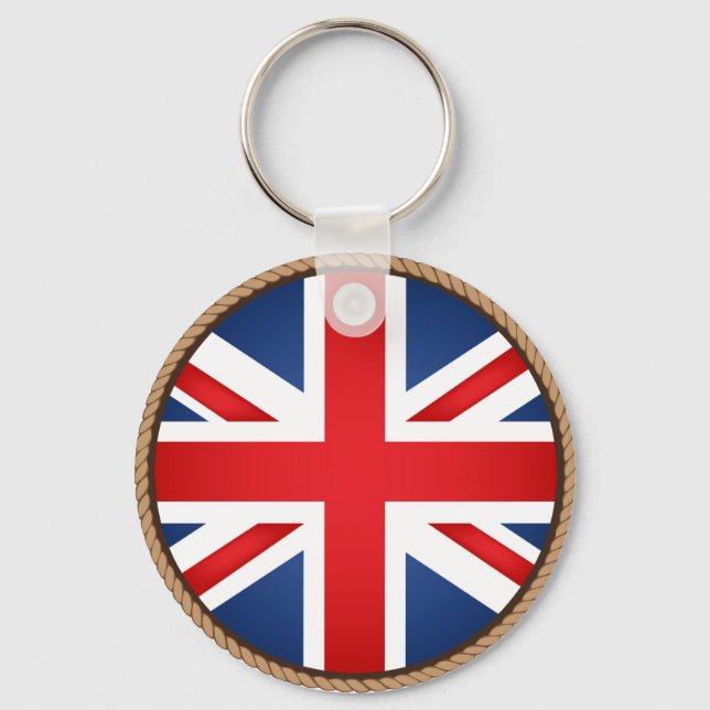 Cool United Kingdom Flag Seal Key Ring (Front)